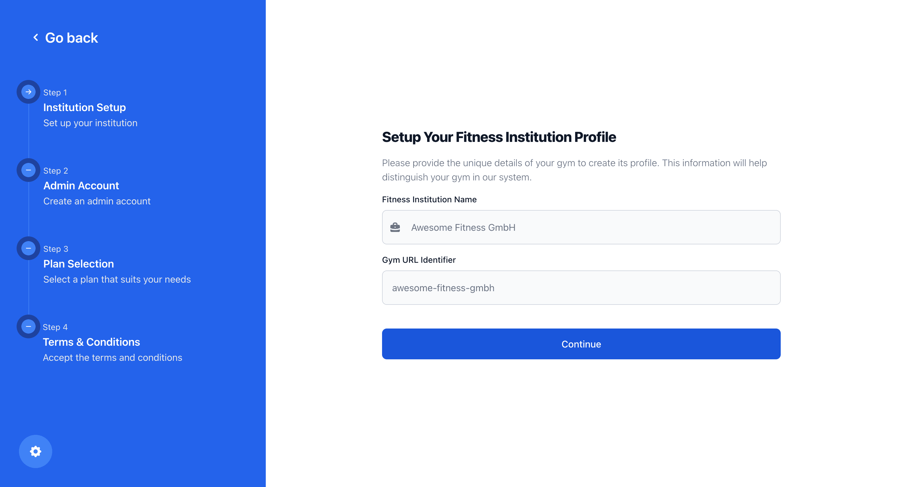 Get your gym ready in less than 2 minutes.