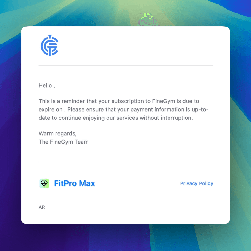 Screenshot of membership renewal alerts interface