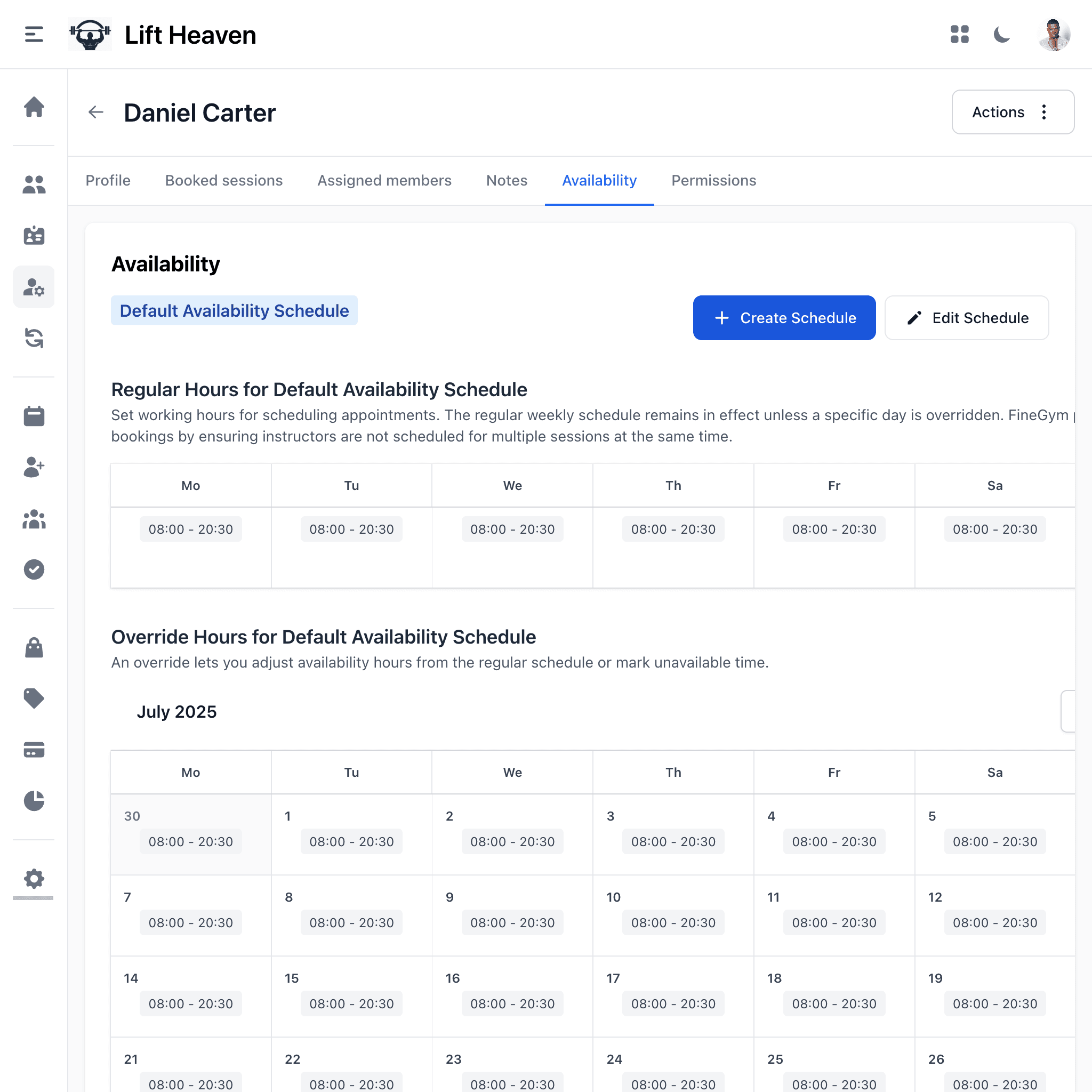 Finegym Business Operations Feature