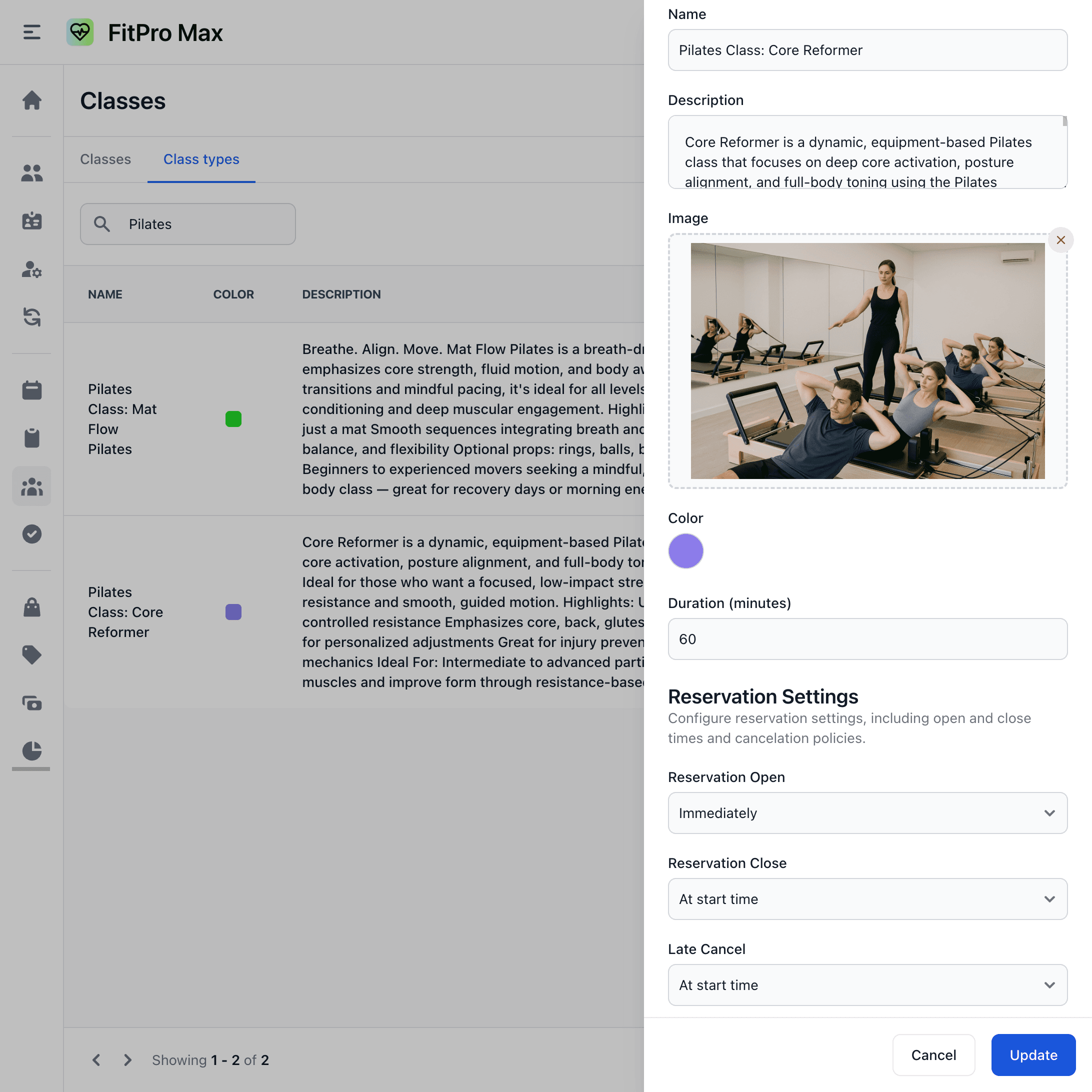 Yoga Kurs Verwaltung Screenshot Yoga Kurs Verwaltung Screenshot