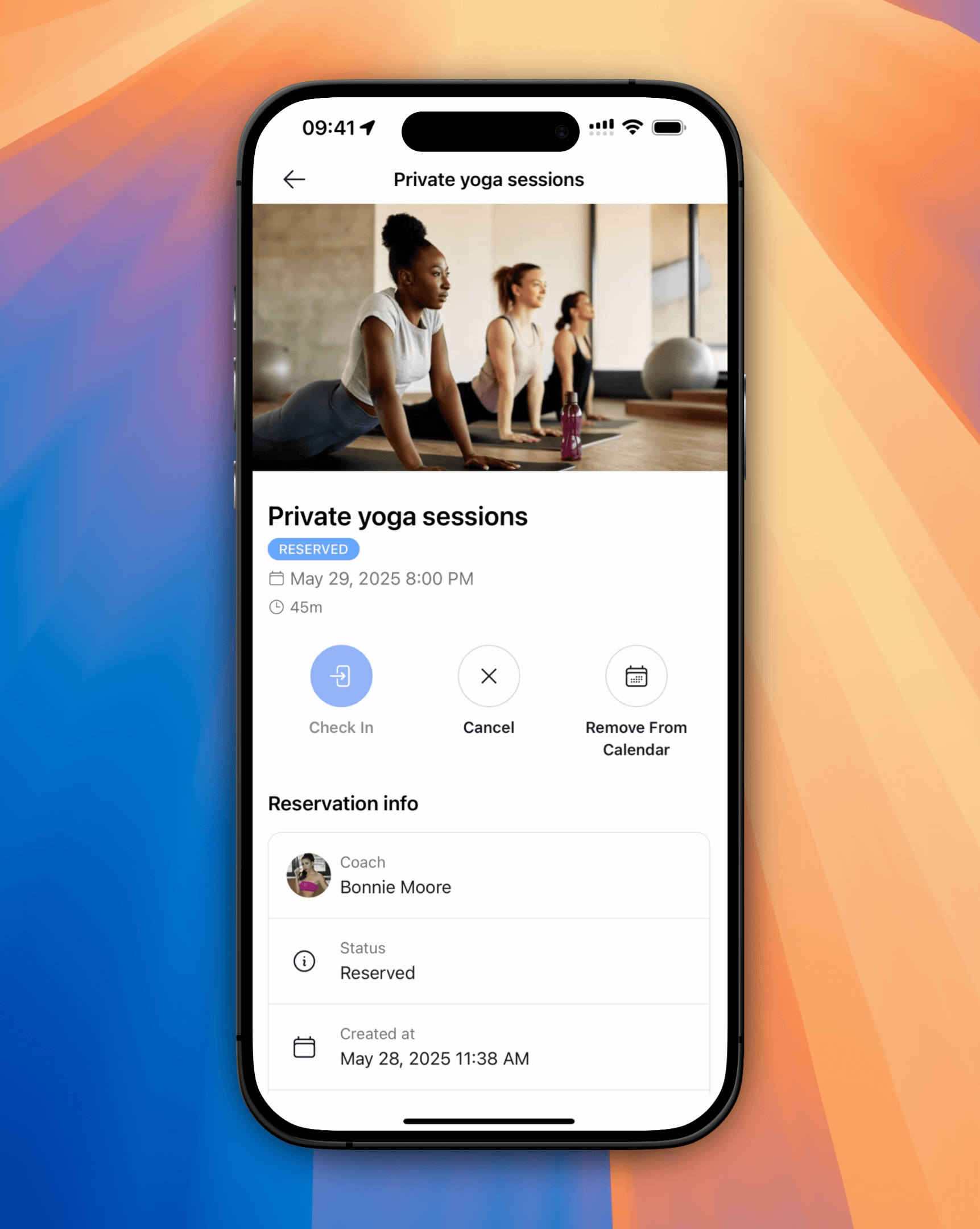 Yoga Class Management Screenshot Yoga Class Management Screenshot